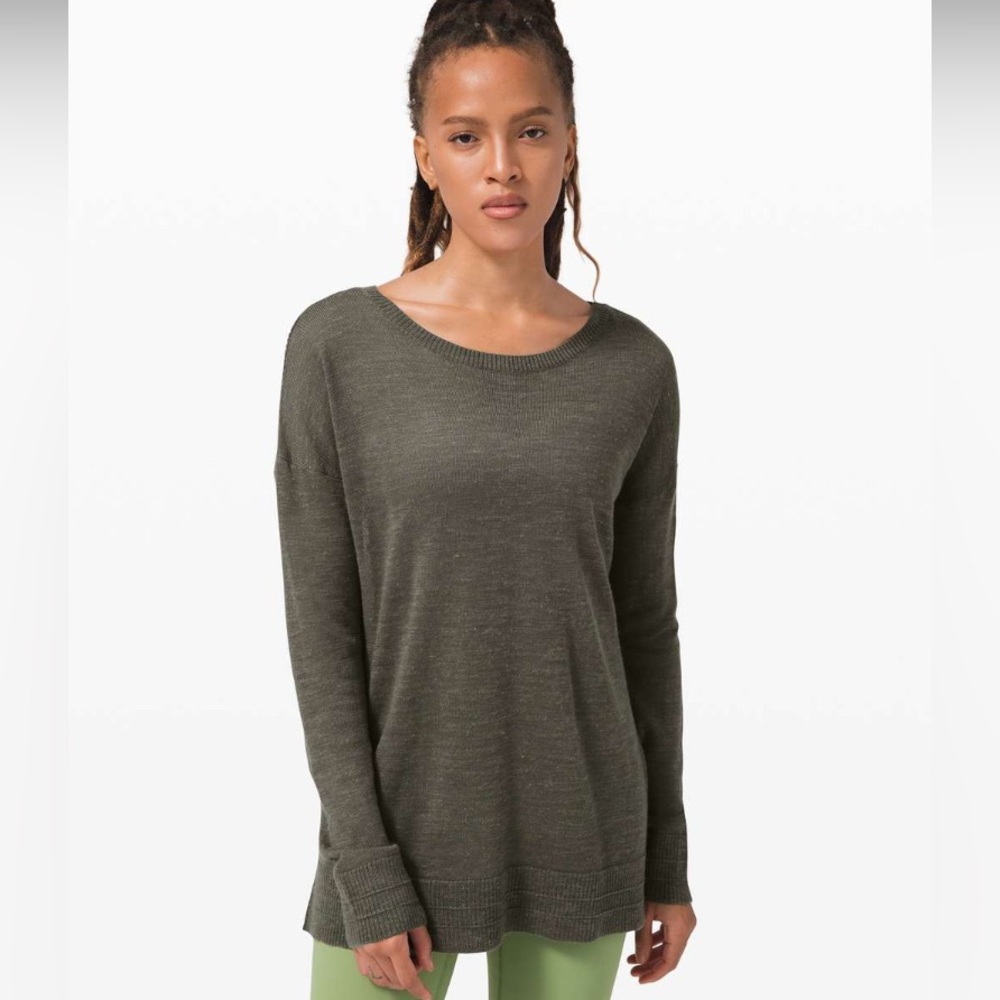 Lululemon Well Being Crew Sweater *LinenGrey Sage NEW!!